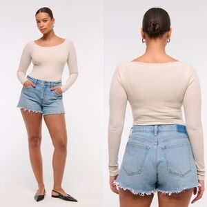 Abercrombie & Fitch Curve Love High Rise 90s Relaxed Cutoff Short Size 30/10